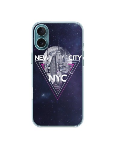 Coque iPhone 16 Plus New York City Triangle Rose - Javier Martinez