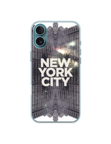 Coque iPhone 16 Plus New York City Gris - Javier Martinez