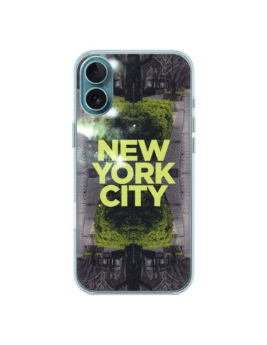 Coque iPhone 16 Plus New York City Vert - Javier Martinez