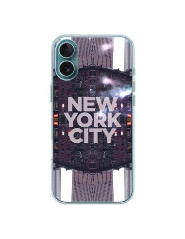 Coque iPhone 16 Plus New York City Violet - Javier Martinez