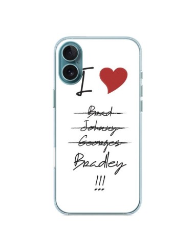 Coque iPhone 16 Plus I love Bradley Coeur Amour - Julien Martinez