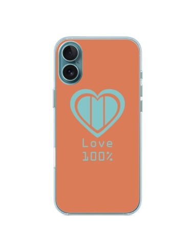 Coque iPhone 16 Plus Love 100% Coeur Amour - Julien Martinez