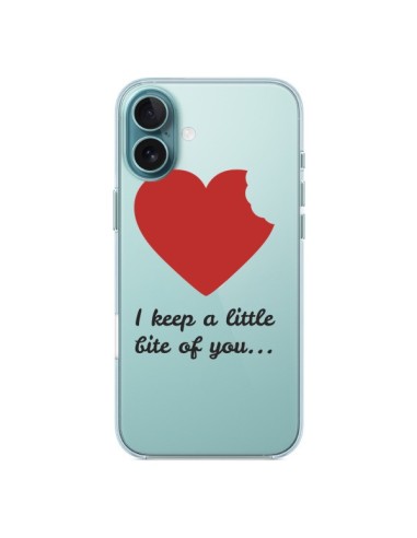 Coque iPhone 16 Plus I keep a little bite of you Love Heart Amour Transparente - Julien Martinez