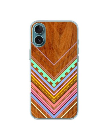 Coque iPhone 16 Plus Azteque Arbutus Pastel Bois Aztec Tribal - Jenny Mhairi