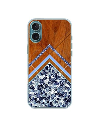 Coque iPhone 16 Plus Sequin Geometry Bois Azteque Aztec Tribal - Jenny Mhairi