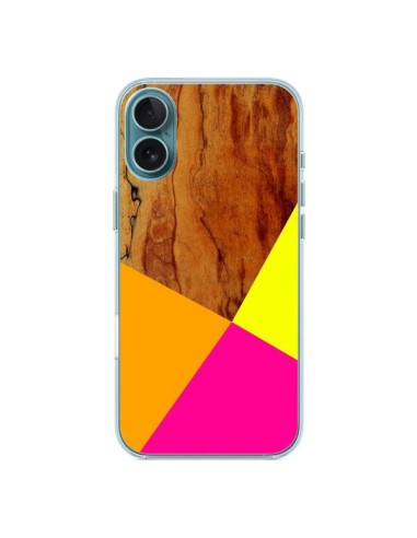 Coque iPhone 16 Plus Wooden Colour Block Bois Azteque Aztec Tribal - Jenny Mhairi