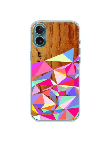 Coque iPhone 16 Plus Wooden Multi Geo Bois Azteque Aztec Tribal - Jenny Mhairi