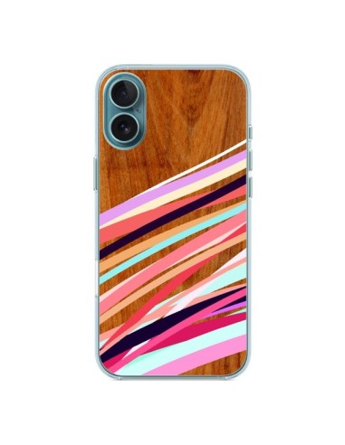 Coque iPhone 16 Plus Wooden Waves Coral Bois Azteque Aztec Tribal - Jenny Mhairi