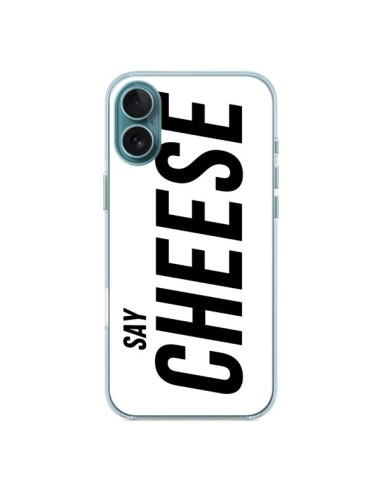 Coque iPhone 16 Plus Say Cheese Smile Blanc - Jonathan Perez