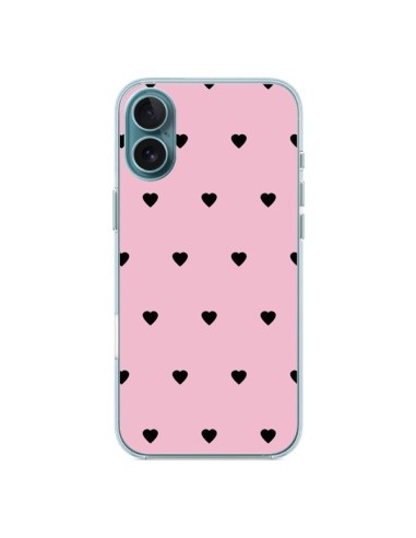 Coque iPhone 16 Plus Coeurs Roses - Jonathan Perez