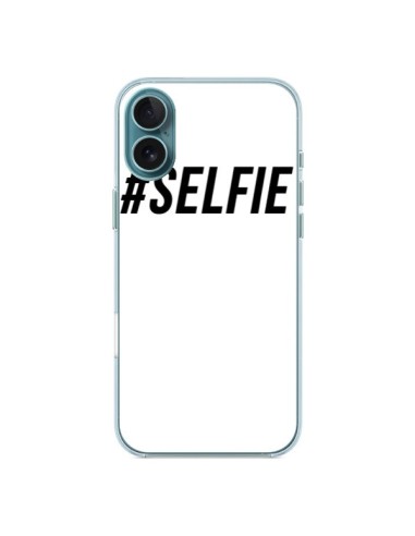 Coque iPhone 16 Plus Hashtag Selfie Noir Vertical - Jonathan Perez