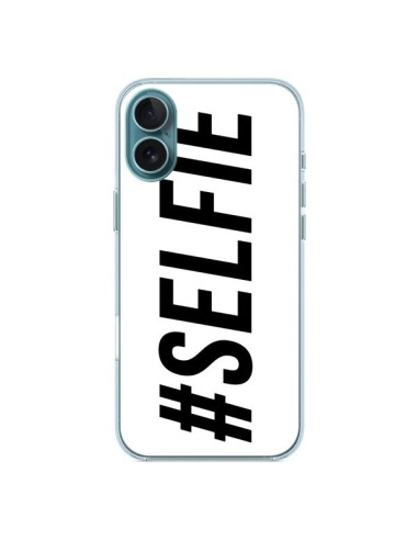 Coque iPhone 16 Plus Hashtag Selfie Blanc Horizontal - Jonathan Perez