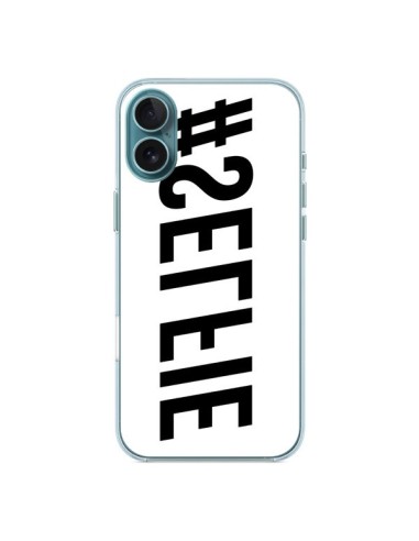 Coque iPhone 16 Plus Hashtag Selfie Noir Inversé Horizontal - Jonathan Perez