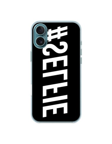 Coque iPhone 16 Plus Hashtag Selfie Blanc Inversé Horizontal - Jonathan Perez