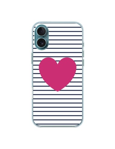 Coque iPhone 16 Plus Coeur Traits Marin - Jonathan Perez