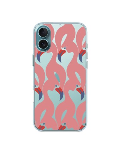 Coque iPhone 16 Plus Flamant Rose Flamingo Transparente - Dricia Do