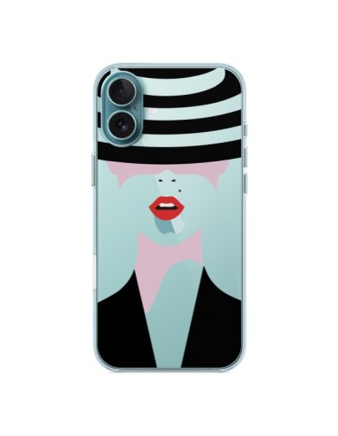 Coque iPhone 16 Plus Femme Chapeau Hat Lady Transparente - Dricia Do