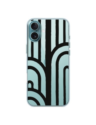 Coque iPhone 16 Plus Geometric Noir Transparente - Dricia Do