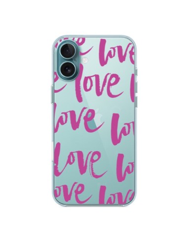 Coque iPhone 16 Plus Love Love Love Amour Transparente - Dricia Do