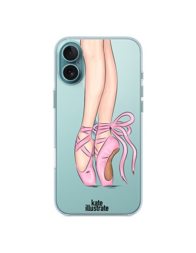 Coque iPhone 16 Plus Ballerina Ballerine Danse Transparente - kateillustrate