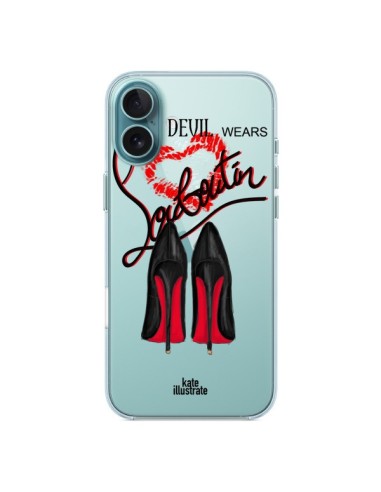 Coque iPhone 16 Plus The Devil Wears Shoes Demon Chaussures Transparente - kateillustrate