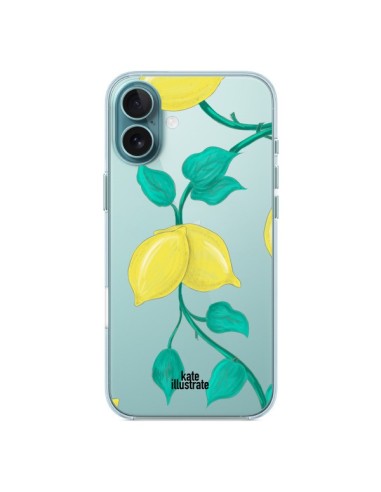 Coque iPhone 16 Plus Lemons Citrons Transparente - kateillustrate