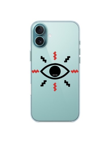 Coque iPhone 16 Plus Eye I See You Oeil Transparente - Koura-Rosy Kane