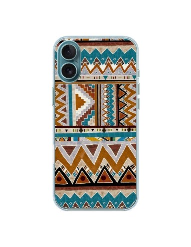 Coque iPhone 16 Plus Azteque Vert Marron - Kris Tate