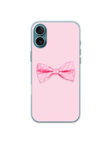 Coque iPhone 16 Plus Noeud Papillon Rose Girly Bow Tie - Laetitia