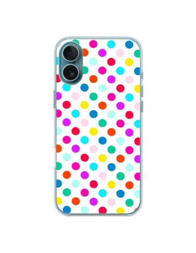 Coque iPhone 16 Plus Pois Multicolores - Laetitia