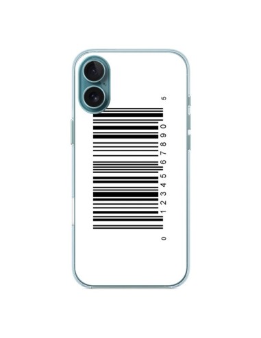 Coque iPhone 16 Plus Code Barres Noir - Laetitia