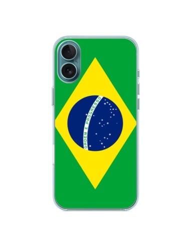 Coque iPhone 16 Plus Drapeau Brésil Brésilien - Laetitia