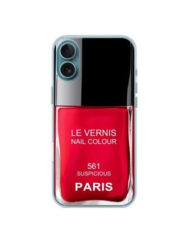 Coque iPhone 16 Plus Vernis Paris Suspicious Rouge - Laetitia