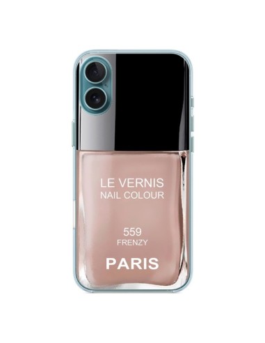 Coque iPhone 16 Plus Vernis Paris Frenzy Beige - Laetitia