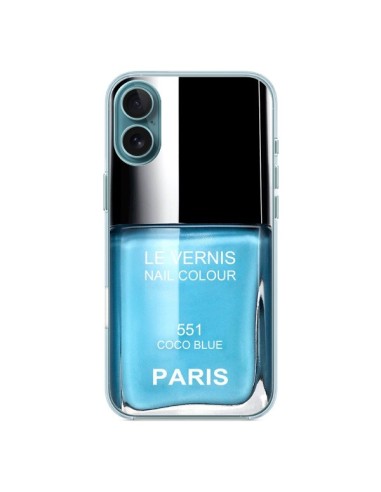 Coque iPhone 16 Plus Vernis Paris Coco Blue Bleu - Laetitia