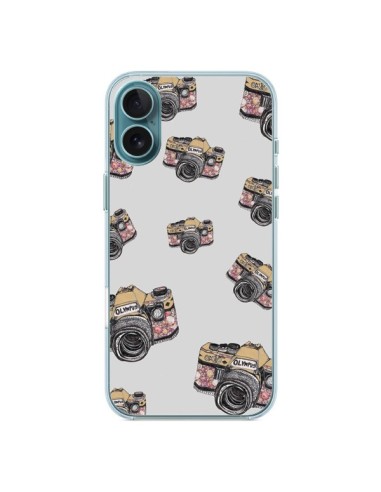 Coque iPhone 16 Plus Appareil photo vintage Rose - Laetitia