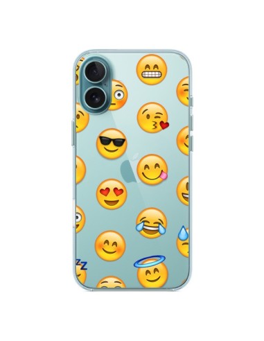 Coque iPhone 16 Plus Smiley Emoticone Emoji Transparente - Laetitia