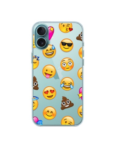 Coque iPhone 16 Plus Emoticone Emoji Transparente - Laetitia