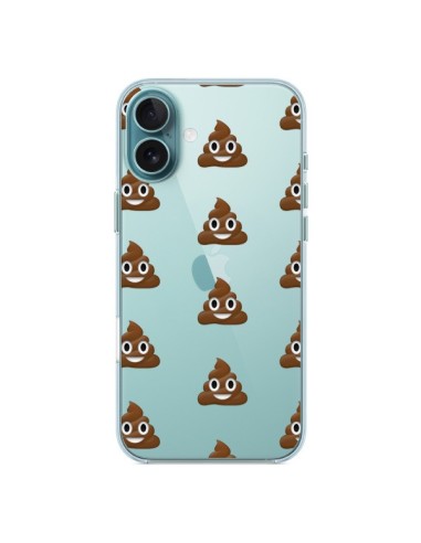 Coque iPhone 16 Plus Shit Poop Emoticone Emoji Transparente - Laetitia