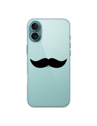 Coque iPhone 16 Plus Moustache Movember Transparente - Laetitia