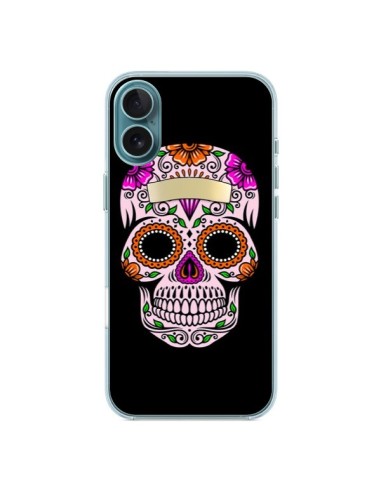 Coque iPhone 16 Plus Tête de Mort Mexicaine Multicolore - Laetitia