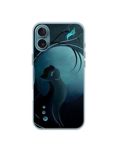 Coque iPhone 16 Plus Chat Clair de Lune Moonlight - LouJah