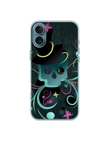 Coque iPhone 16 Plus Tête de Mort Papillon Skull - LouJah