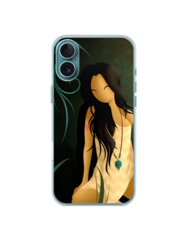 Coque iPhone 16 Plus Femme Indienne Pocahontas - LouJah