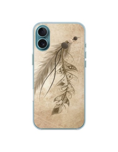 Coque iPhone 16 Plus Bohemian Feather Plume Attrape Reves - LouJah