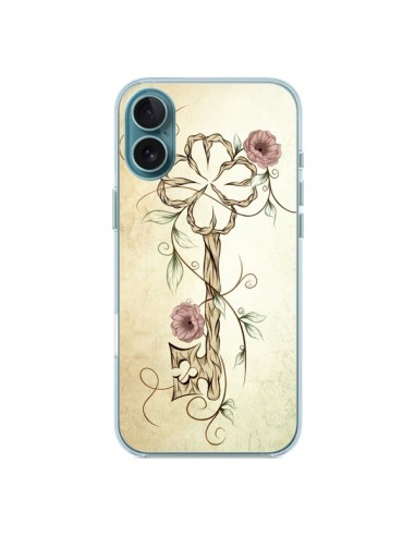 Coque iPhone 16 Plus Key Lucky Clef Flower - LouJah