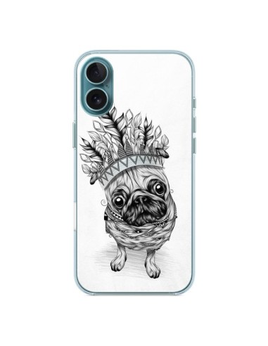 Coque iPhone 16 Plus Indian Dog Chien Indien Chef Couronne - LouJah