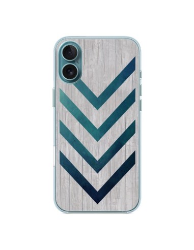 Coque iPhone 16 Plus Blue Arrow Wood Fleche Bois - LouJah