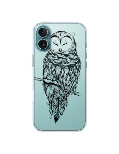 Coque iPhone 16 Plus Chouette Hiver Transparente - LouJah