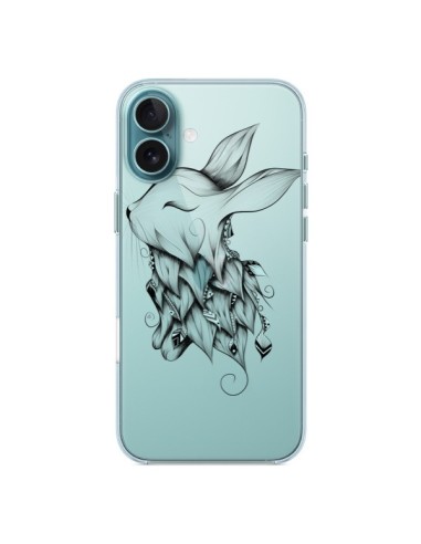 Coque iPhone 16 Plus Lapin Transparente - LouJah